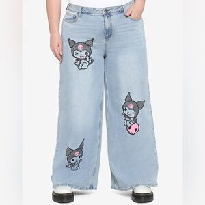 Hot Topic Kurumi by Sanrio Straight Wide Leg Jeans Plus Size 19 Juniors